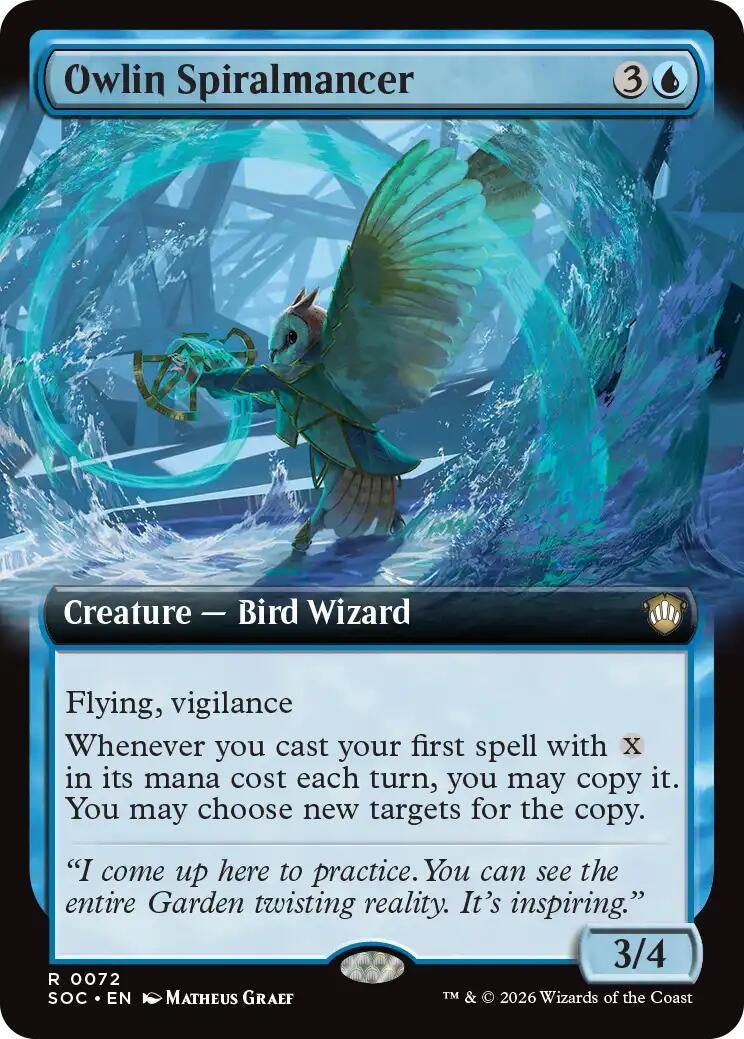 Image for Owlin Spiralmancer (Extended Art) (72) (Secrets of Strixhaven) - Magic: The Gathering