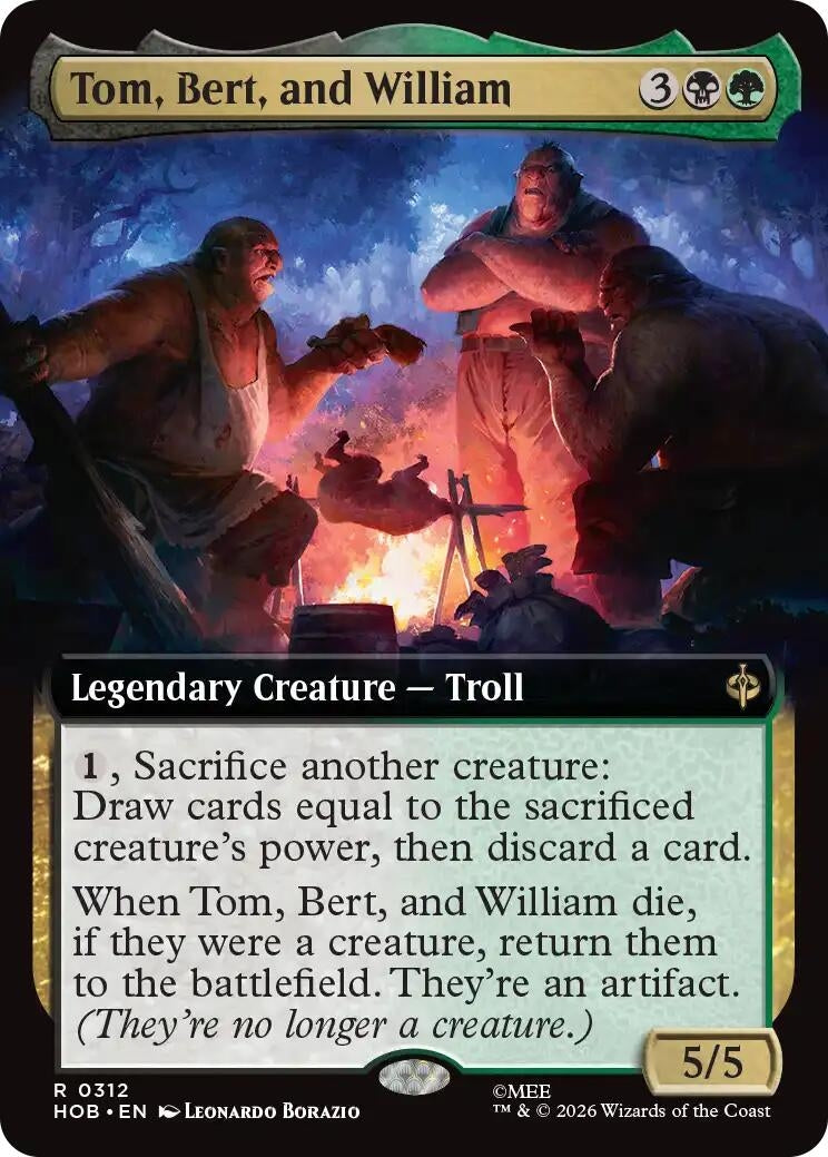 Image for Tom, Bert, and William (Extended Art) (312) (The Hobbit) - Magic: The Gathering