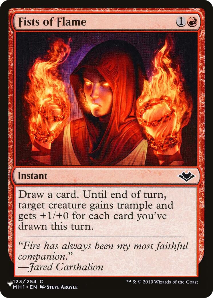 Image for Fists of Flame (MH1) (123) (The List Reprints) - Magic: The Gathering