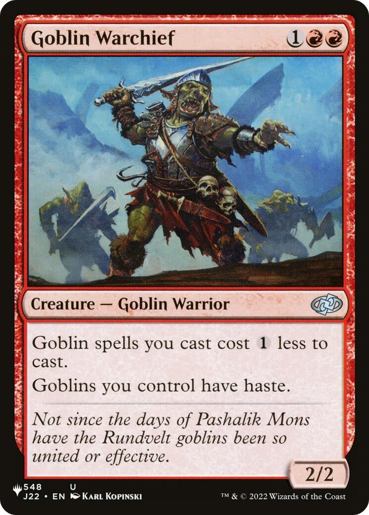 Image for Goblin Warchief (J22) (548) (The List Reprints) - Magic: The Gathering