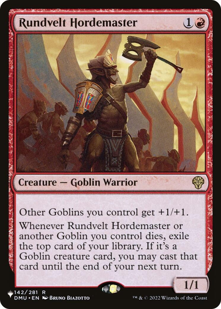 Image for Rundvelt Hordemaster (142) (The List Reprints) - Magic: The Gathering