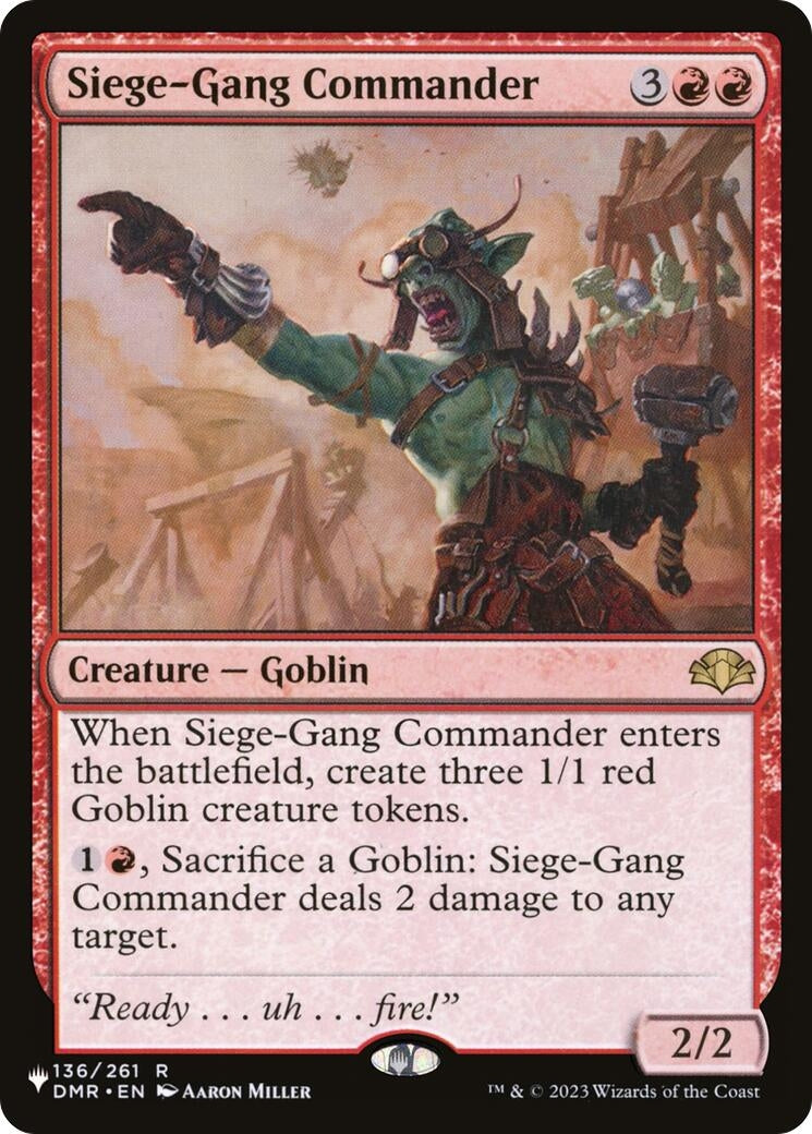 Image for Siege-Gang Commander (136) (The List Reprints) - Magic: The Gathering