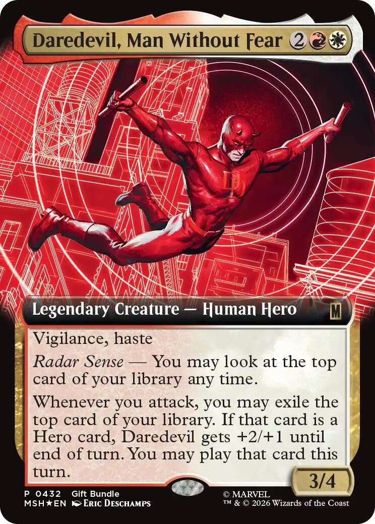 Image for Daredevil, Man Without Fear (Extended Art) (432) (Unique and Miscellaneous Promos) (UMP) - Magic: The Gathering
