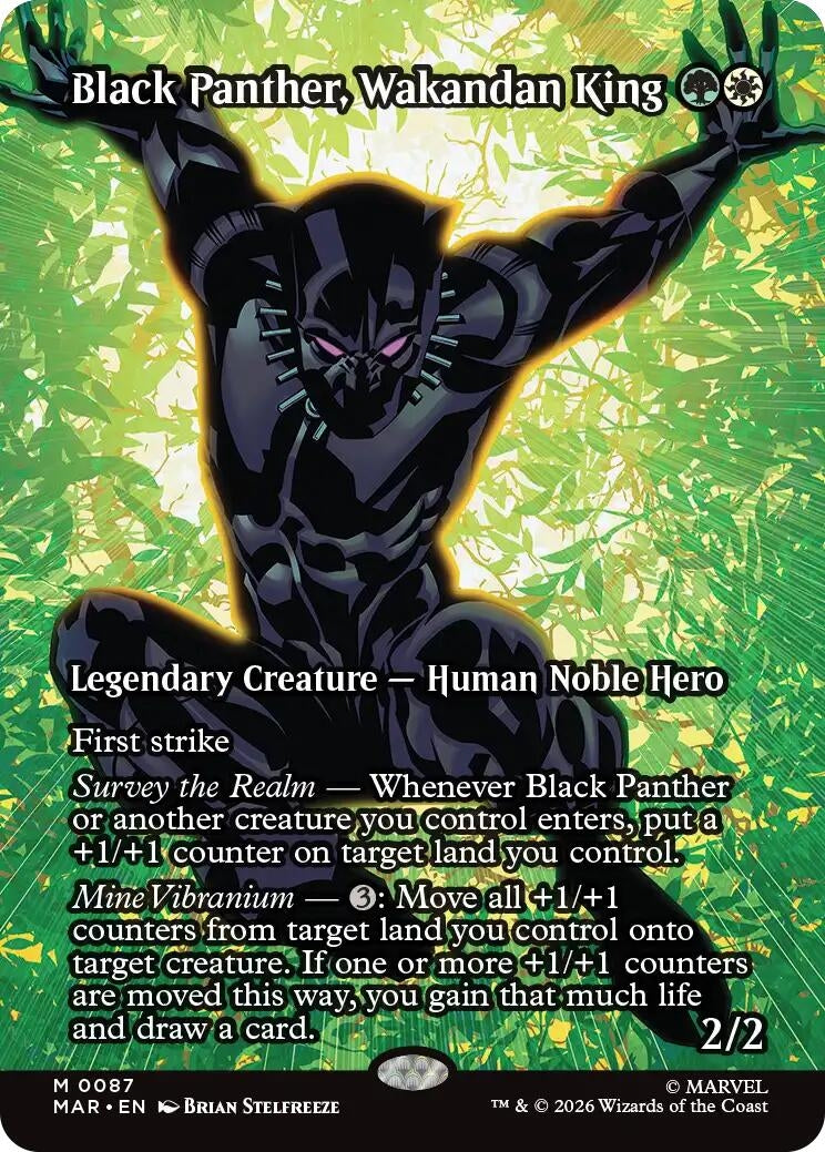 Image for Black Panther, Wakandan King (Borderless) (87) (Marvel Universe Eternal-Legal) - Magic: The Gathering