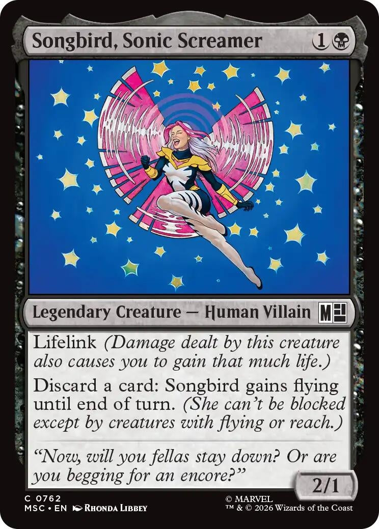 Image for Songbird, Sonic Screamer (762) (Commander: Marvel Super Heroes) - Magic: The Gathering