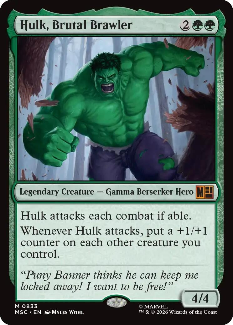 Image for Hulk, Brutal Brawler (833) (Commander: Marvel Super Heroes) - Magic: The Gathering