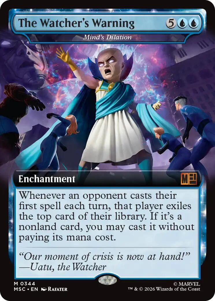 Image for The Watcher's Warning - Mind's Dilation (Extended Art) (344) (Commander: Marvel Super Heroes) - Magic: The Gathering
