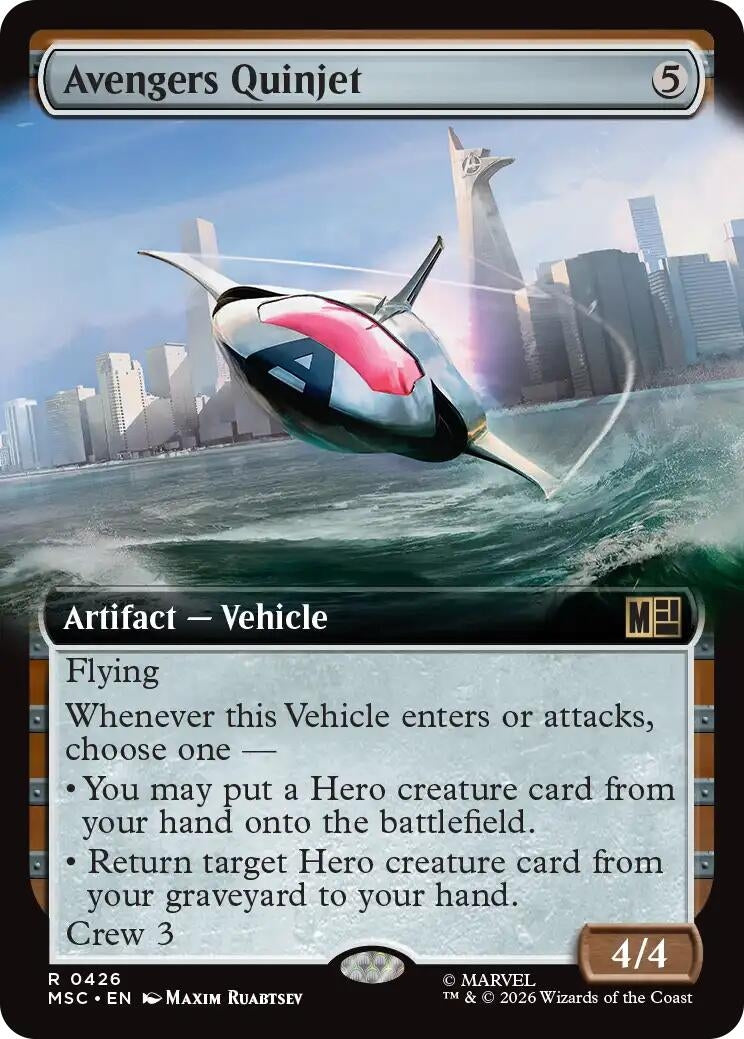 Image for Avengers Quinjet (Extended Art) (426) (Commander: Marvel Super Heroes) - Magic: The Gathering