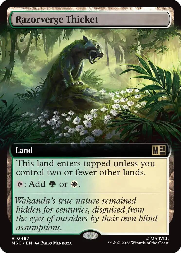 Image for Razorverge Thicket (Extended Art) (487) (Commander: Marvel Super Heroes) - Magic: The Gathering
