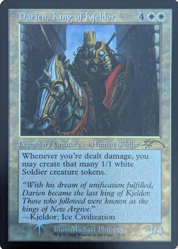 Image for Darien, King of Kjeldor (Retro Frame) (7135) (Secret Lair Drop Series) - Magic: The Gathering