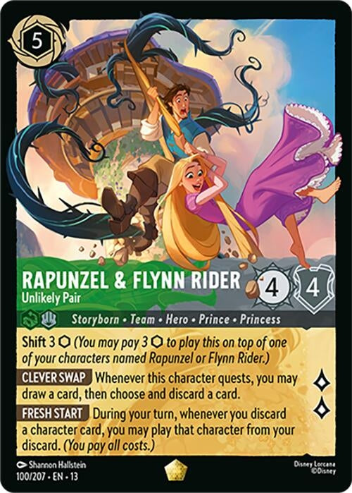 Image for Rapunzel & Flynn Rider - Unlikely Pair (100/204) (Attack of the Vine!) - Disney Lorcana