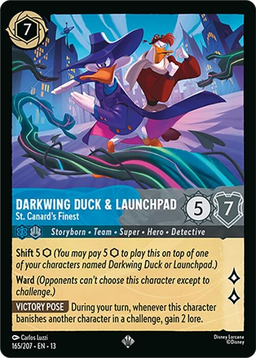 Image for Darkwing Duck & Launchpad - St. Canard's Finest (165/204) (Attack of the Vine!) - Disney Lorcana