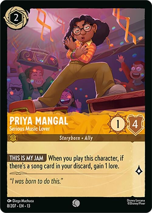 Image for Priya Mangal - Serious Music Lover (8/204) (Attack of the Vine!) (13) - Disney Lorcana