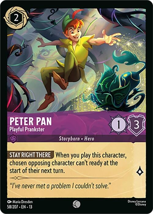 Image for Peter Pan - Playful Prankster (58/204) (Attack of the Vine!) (13) - Disney Lorcana
