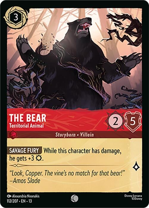 Image for The Bear - Territorial Animal (112/204) (Attack of the Vine!) (13) - Disney Lorcana