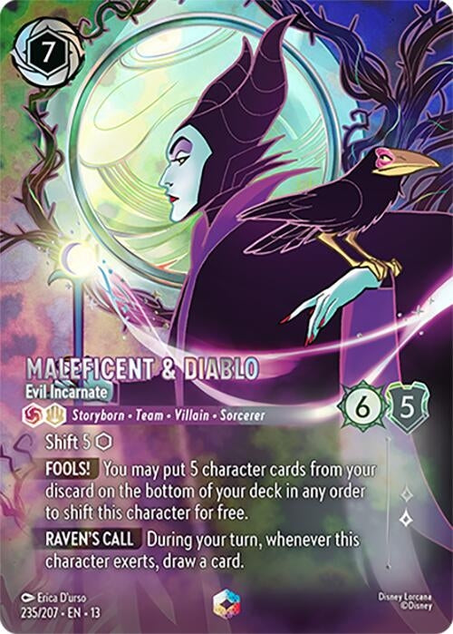 Image for Maleficent & Diablo - Evil Incarnate (Enchanted) (235/204) (Attack of the Vine!) (13) - Disney Lorcana