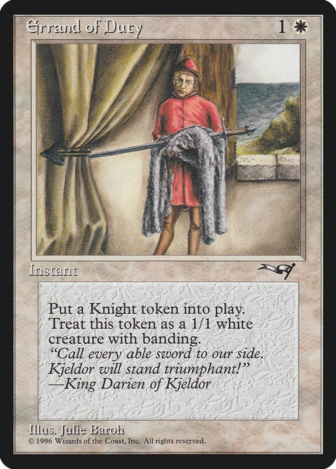 Errand of Duty (Page Holding Sword) (128) (Alliances)