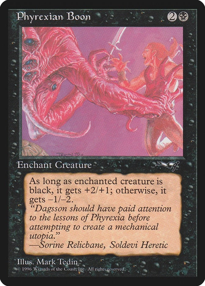 Phyrexian Boon (Man Held Aloft) (23) (Alliances)