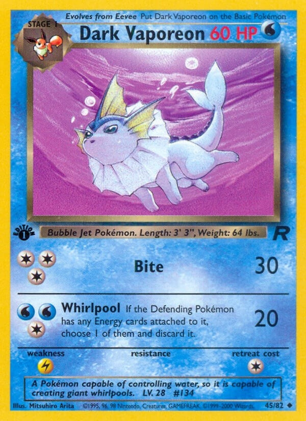 Image for Dark Vaporeon (45/82) (Team Rocket) - Pokemon