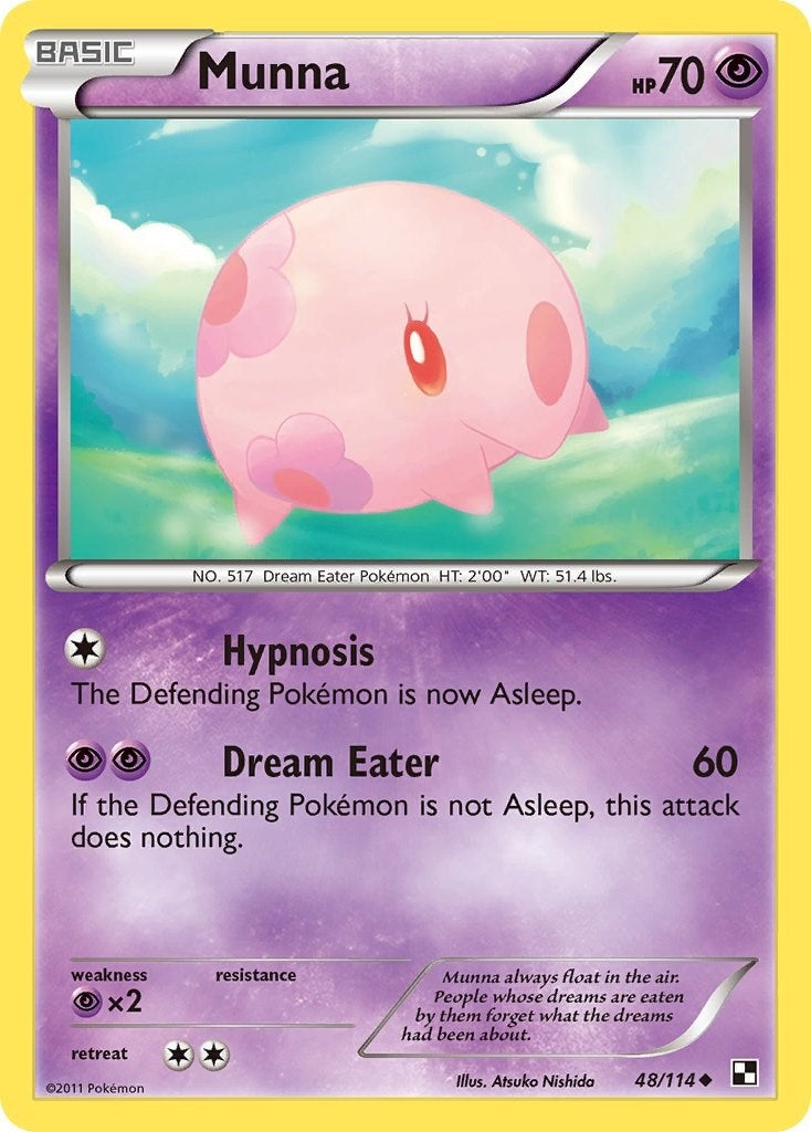 Image for Munna (48/114) (Black and White) - Pokemon