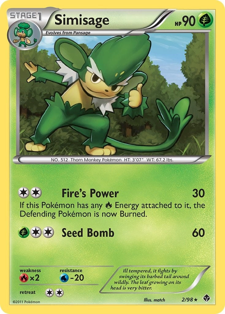 Image for Simisage (2/98) (Emerging Powers) - Pokemon