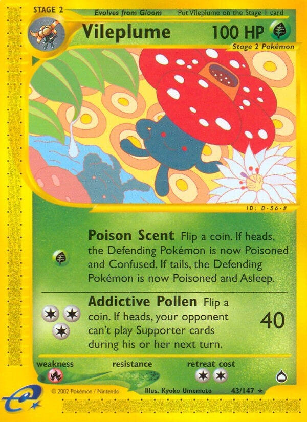 Image for Vileplume (043/147) (Aquapolis) - Pokemon