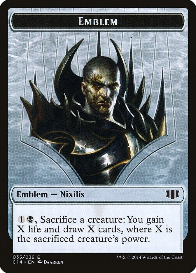 Emblem - Ob Nixilis of the Black Oath // Zombie Double-Sided Token (35 // 16) (Commander 2014)