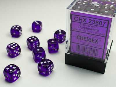 Chessex: Translucent Purple/White D6 Dice