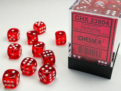 Chessex: Translucent D6 Red/White Dice Block