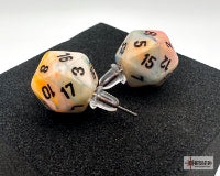 Stud Earrings Festive Circus Mini-Poly d20 Pair