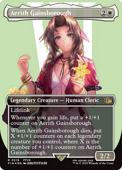 Aerith Gainsborough (Borderless) (Surge Foil) (519) (FINAL FANTASY)