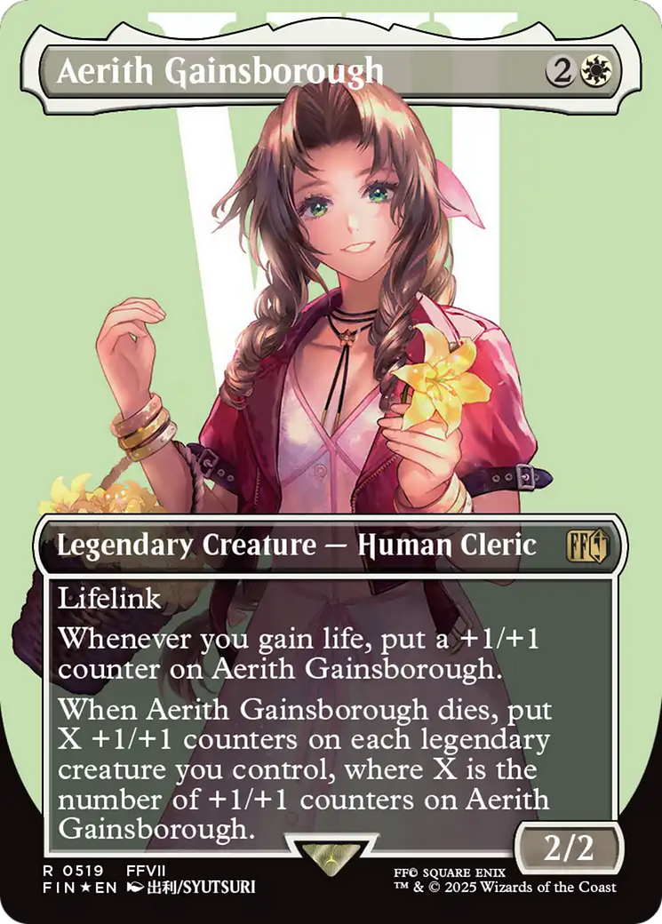 Aerith Gainsborough (Borderless) (Surge Foil) (519) (FINAL FANTASY)
