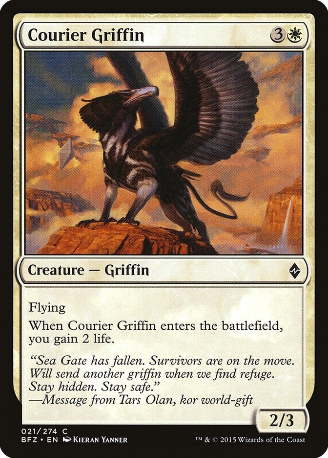 Image for Courier Griffin (21) (Battle for Zendikar) - Magic: The Gathering