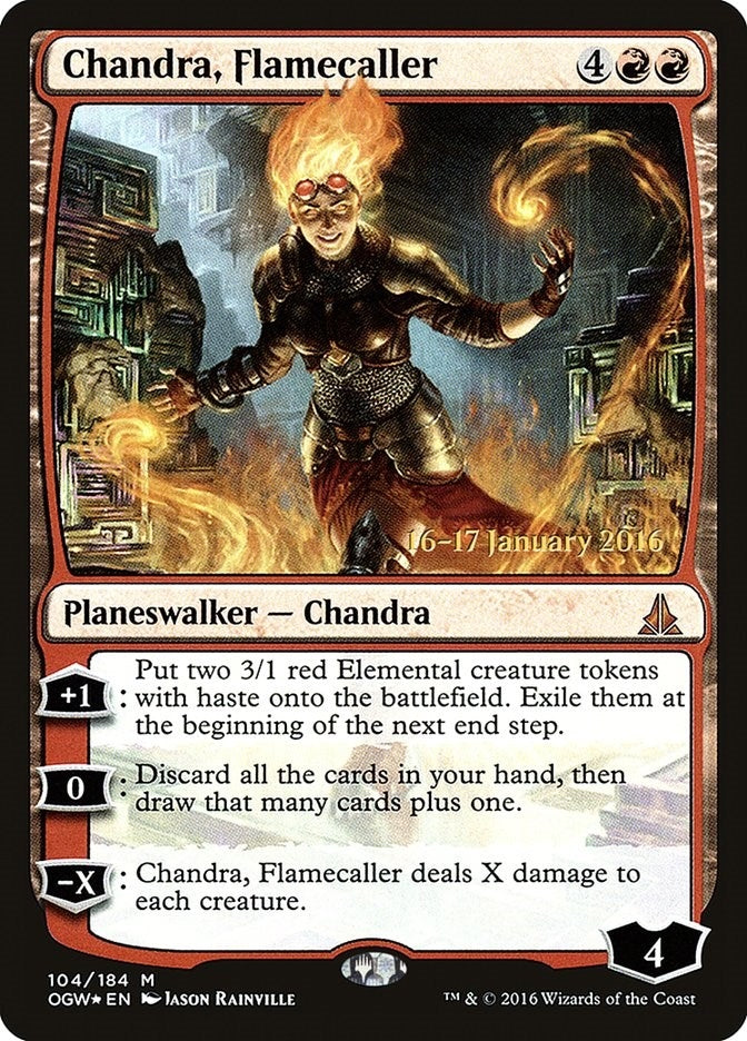 Chandra, Flamecaller (104) (Prerelease Cards)