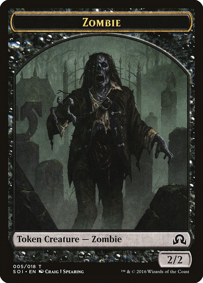 Image for Zombie Token (5) - Magic: The Gathering