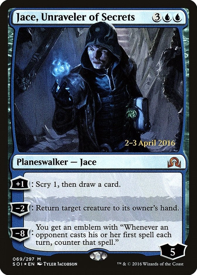 Jace, Unraveler of Secrets (69) (Prerelease Cards)