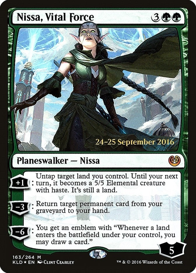 Nissa, Vital Force (163) (Prerelease Cards)