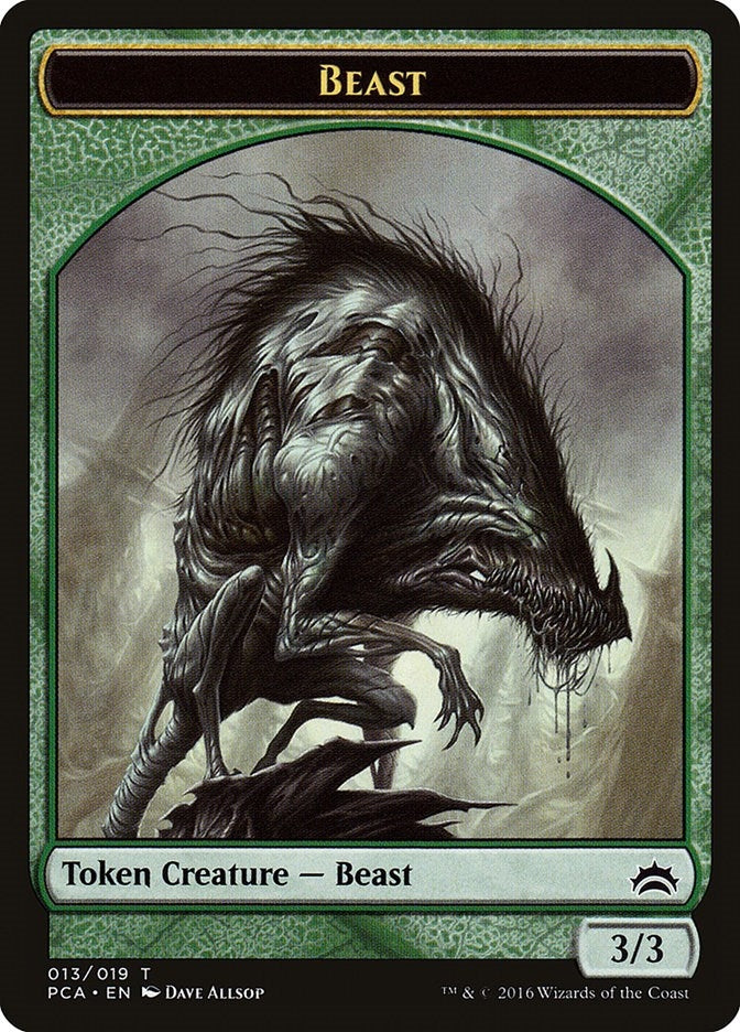 Beast // Saproling Double-Sided Token (13 // 19) (Planechase Anthology)