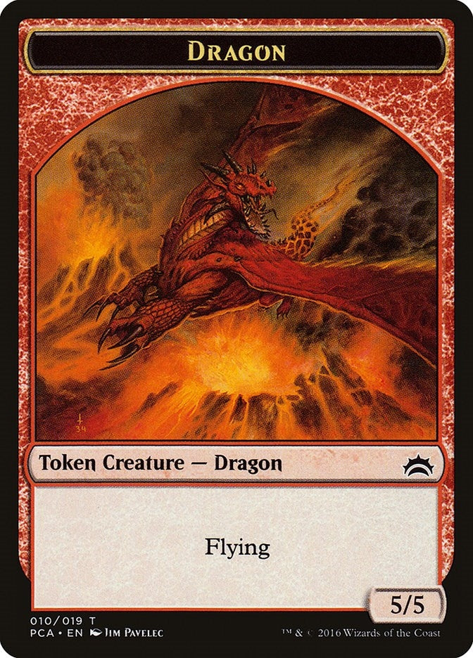 Dragon // Saproling Double-Sided Token (10 // 19) (Planechase Anthology)