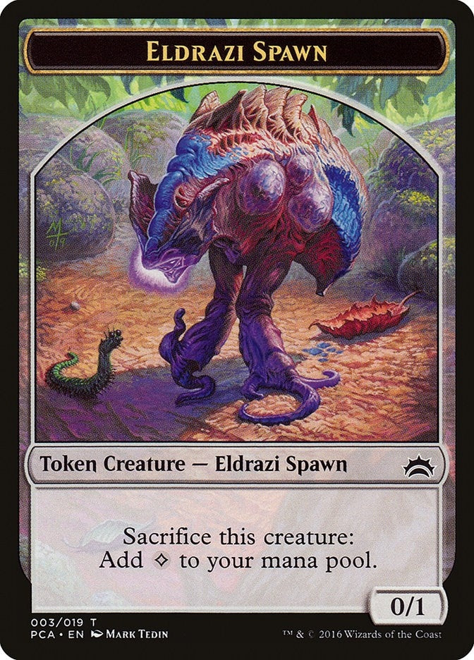 Eldrazi Spawn (003) // Eldrazi Double-Sided Token (3 // 1) (Planechase Anthology)