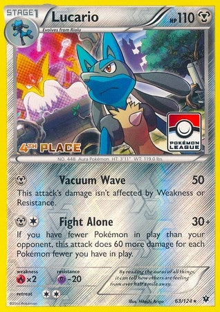 Image for Lucario - 63/124 (Pokemon League) [4th Place] (063/124) (League & Championship Cards) - Pokemon
