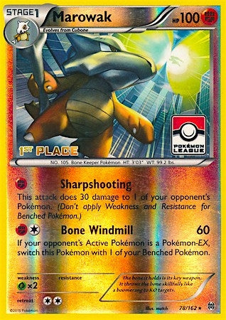 Image for Marowak - 78/162 (Pokemon League) [1st Place] (078/162) (League & Championship Cards) - Pokemon