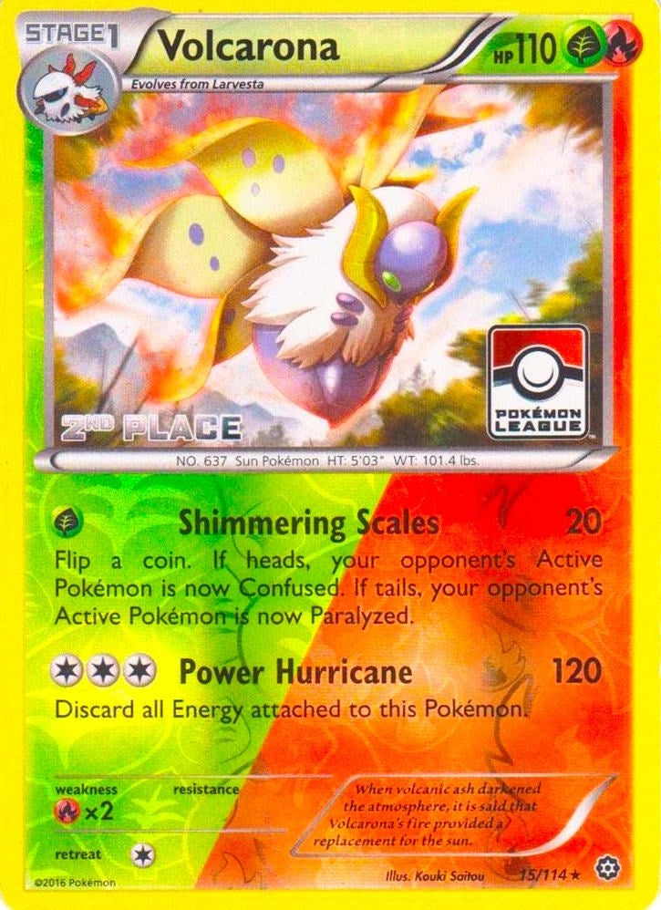 Image for Volcarona - 15/114 (Pokemon League) [2nd Place] (015/114) (League & Championship Cards) - Pokemon