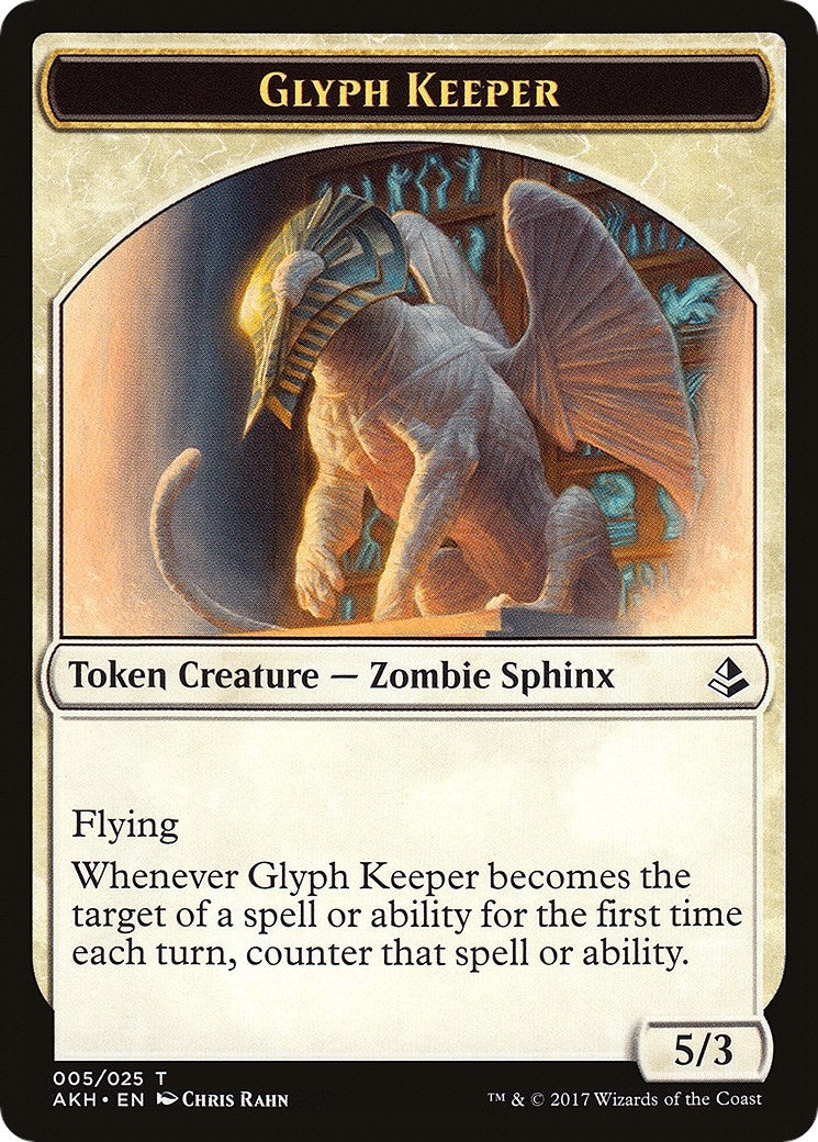 Glyph Keeper // Warrior Double-Sided Token (5 // 17) (Amonkhet)