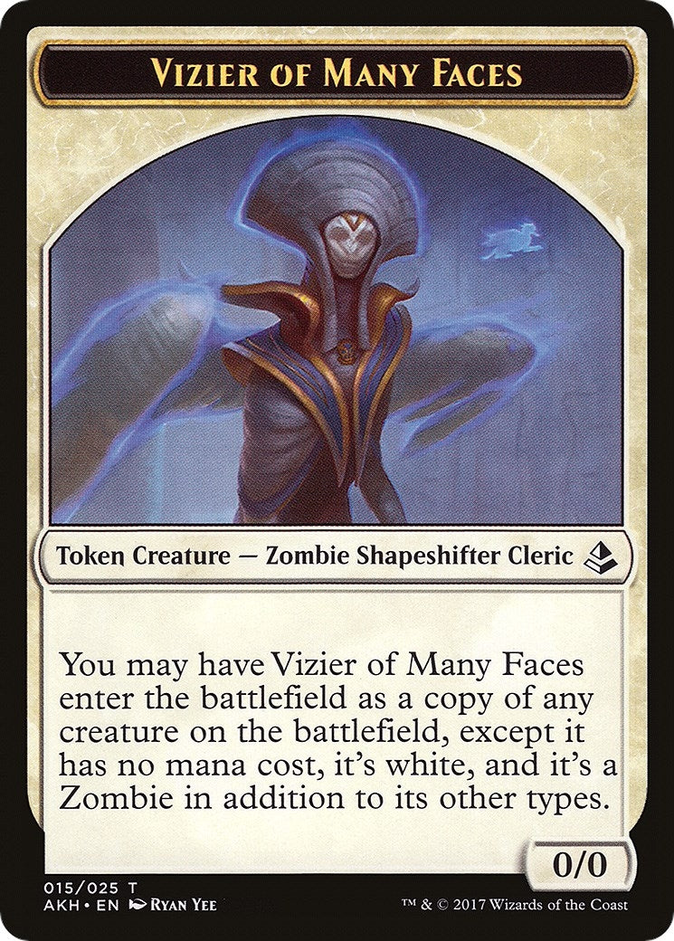 Image for Vizier of Many Faces // Zombie Double-Sided Token (15) [AKH]