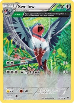 Image for Swellow - 72/108 (XY Roaring Skies) (072/108) (Deck Exclusives) - Pokemon