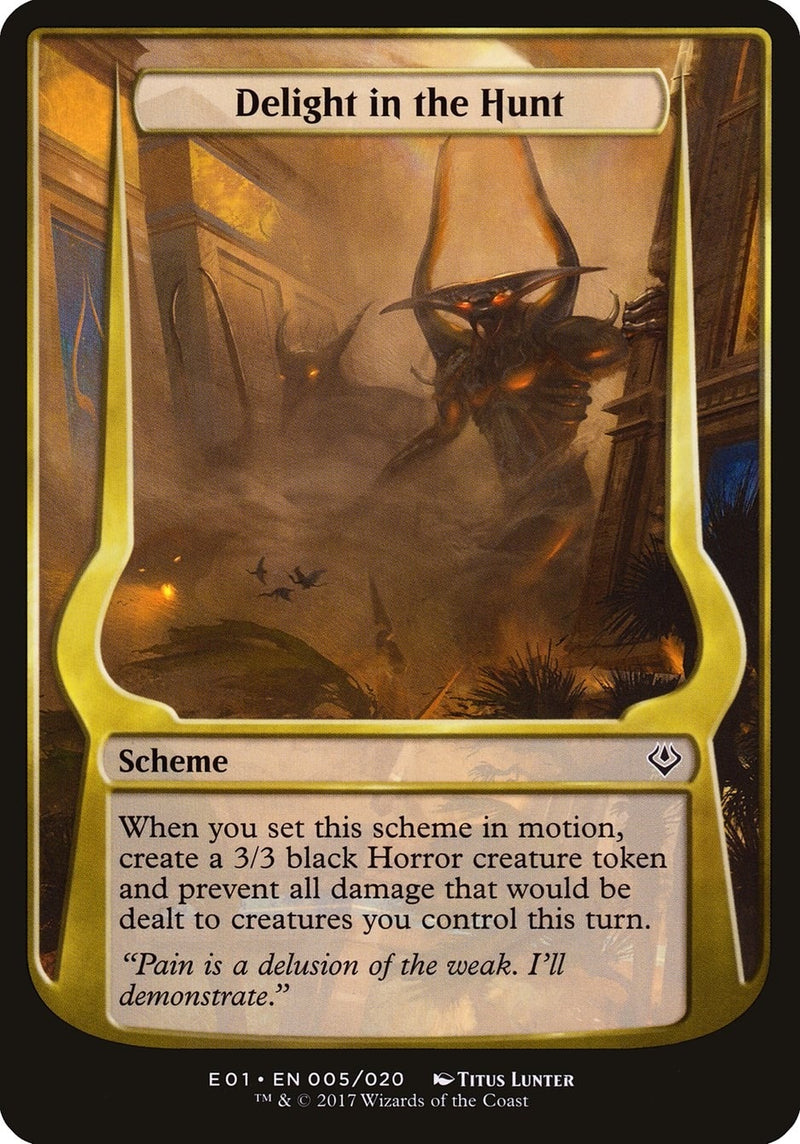 Delight in the Hunt (Archenemy: Nicol Bolas) (5) (Oversize Cards)