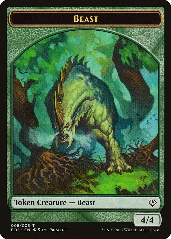 Beast (005) // Soldier Double-sided Token (5 // 1) (Archenemy: Nicol Bolas)