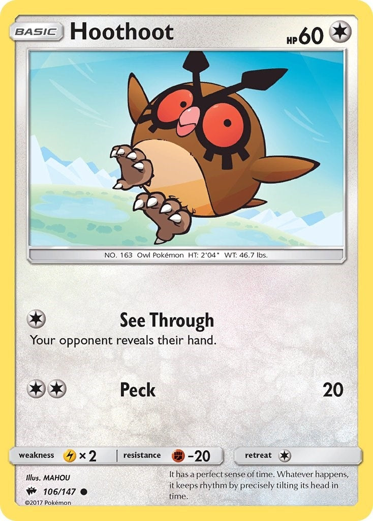 Image for Hoothoot (106/147) (SM - Burning Shadows) - Pokemon