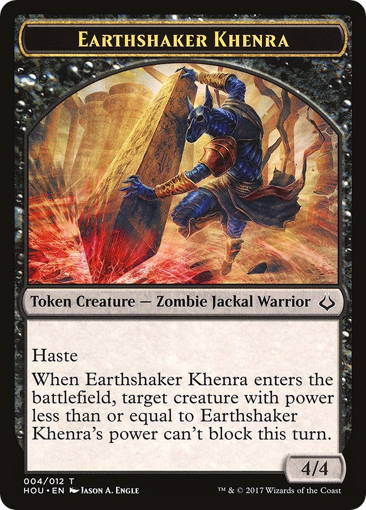 Earthshaker Khenra // Cat Double-Sided Token (4 // 16) (Hour of Devastation)